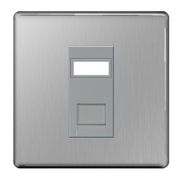BG Screwless Brushed Steel FBSRJ451 Single RJ45 Data Socket