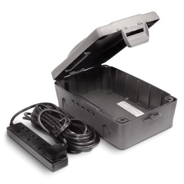 Image of BG Electrical WBXBFG10B 4 Gang Outside Socket Box 10M IP54 Black
