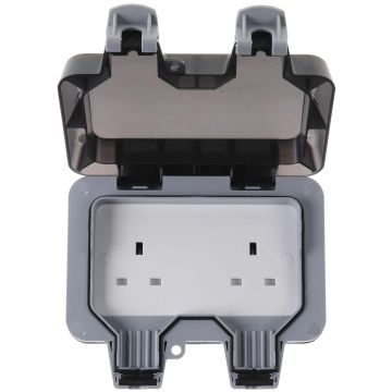 Image of BG WP24 Nexus Storm Outdoor Unswitched Socket 2 Gang 13A
