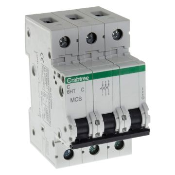 Image of Crabtree Loadstar 6HT16C 16A TP MCB Type C
