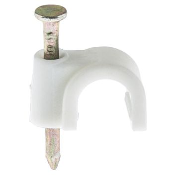 Image of Round Cable Clips 7-9mm White Pack of 100