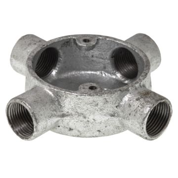 Image of 25mm 4 Way Box Galvanised