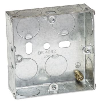 Image of Flush Metal Back Box 25mm 1 Gang