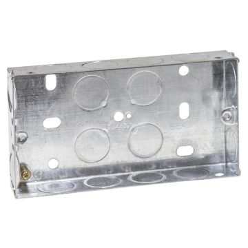 Image of Flush Metal Box 2 Gang 25mm for a Double Plate