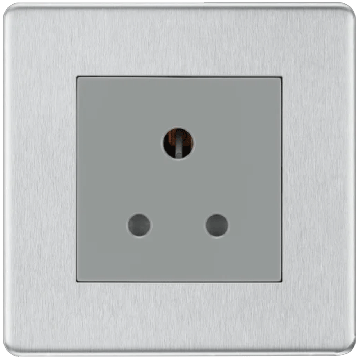 BG Screwless Brushed Steel FBS29G 5A Round Pin Socket