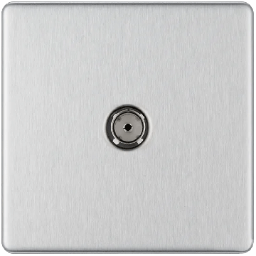 BG Screwless Brushed Steel FBS60 TV Aerial Co-Axial Socket