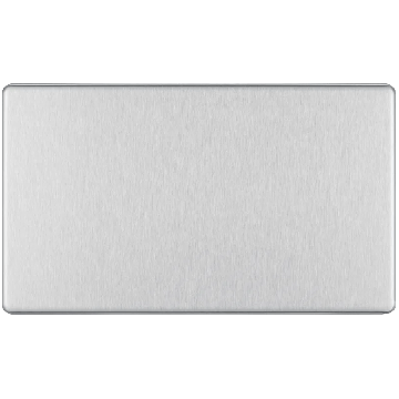 BG Screwless Brushed Steel FBS95 2 Gang Blanking Plate