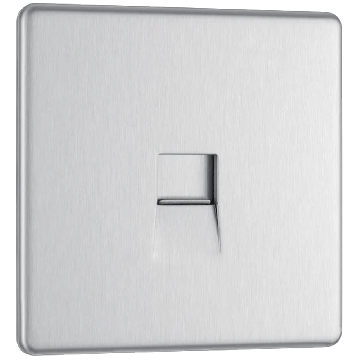BG Screwless Brushed Steel FBSBTS1 Single Telephone Slave Socket