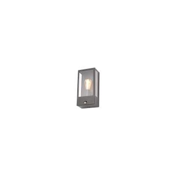 Forum Zink Minerva Wall Box Lantern and PIR ES Black Glass
