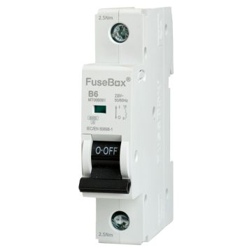 Image of Fusebox Type B Curve MCB 6A Single Pole MT06B061