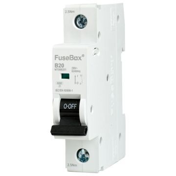 Image of Fusebox Type B Curve MCB 20A Single Pole MT06B201