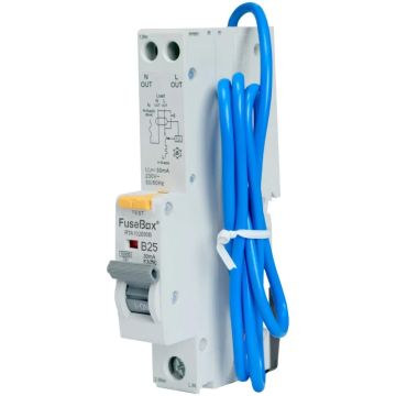 Image of Fusebox 25A RCBO B Curve Single Pole Type A RTA102530B
