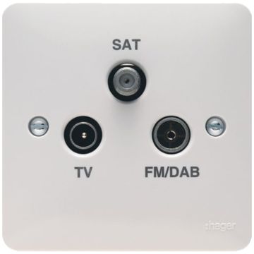 Image of Hager Sollysta Triplexer TV/FM/SAT Socket White WMTX