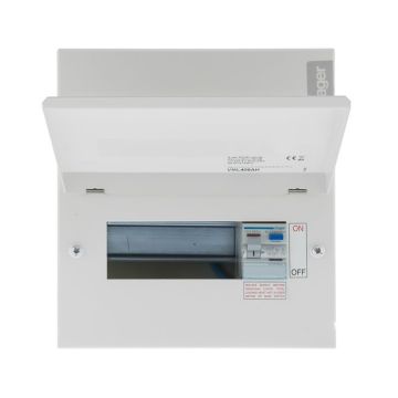 Image of Hager 6 Way RCD Consumer Unit 100A