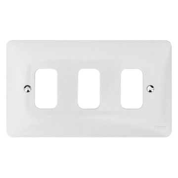 Image of Hager Sollysta Grid Front Plate 3 Gang White WMGP3