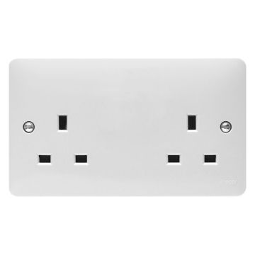Image of Hager Sollysta Unswitched Socket 2 Gang 13A SP White WMS82