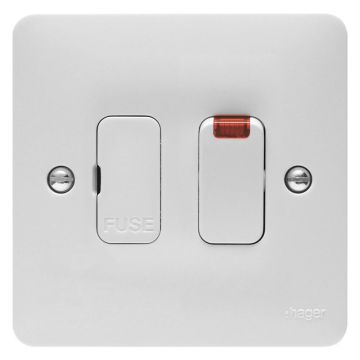 Image of Hager Sollysta Switched Fused Spur 13A DP Neon White WMSSU83N