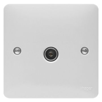 Image of Hager Sollysta TV Socket Non Isolated Female 1 Gang White WMTVF