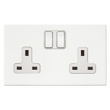 Image of Hamilton Hartland G2 13A Double Socket 2 Gang Matt White