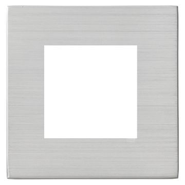 Image of Hamilton Hartland G2 2 Module EuroFix Faceplate Satin Steel front view