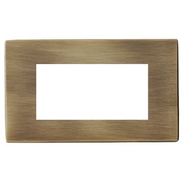 Image of Hamilton G2 Eurofix Euro Front Plate 4 Module Double Plate Antique Brass
