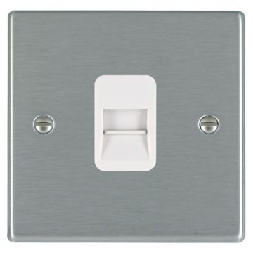 Image of Hamilton Hartland Telephone Master Socket Satin Steel White