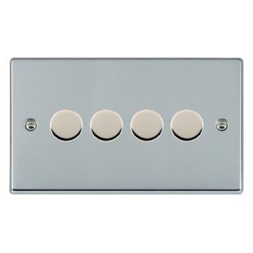 Image of Hamilton Hartland LED Dimmer 4 Gang 5-100W Polished Chrome