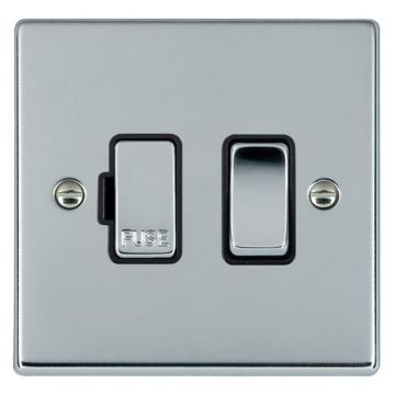 Image of Hamilton Hartland Switched Fused Spur 13A DP Polished Chrome Black