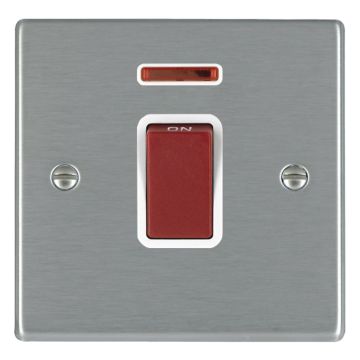 Image of Hamilton Hartland 45A Cooker Switch DP Neon Steel White