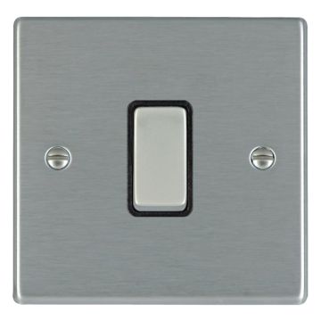 Image of Hamilton Hartland 10A 2 Way Light Switch 1 Gang Steel Black