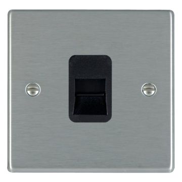 Image of Hamilton Hartland Single Telephone Socket Slave 1 Gang Steel Black