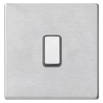 Image of Hamilton Hartland G2 1 Gang 2 Way 10A Switch Satin Steel