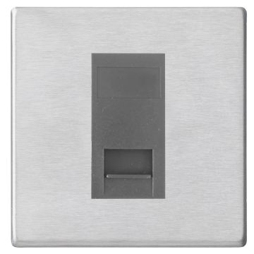 Image of Hamilton Hartland G2 Telephone Socket Master Satin Steel