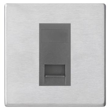 Image of Hamilton Hartland G2 Telephone Socket Slave Satin Steel