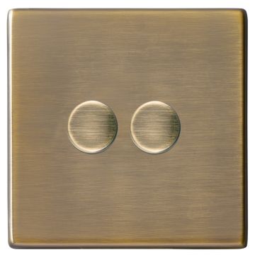 Image of Hamilton Hartland G2 2 Gang LED Dimmer 100W Antique Brass