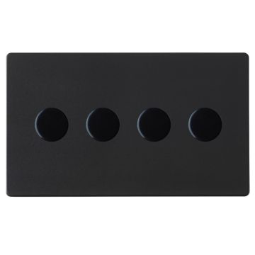Image of Hamilton Hartland G2 LED Dimmer Switch 4 Gang 100W Matt Black