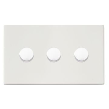 Image of Hamilton Hartland G2 100W LED Dimmer Switch 3 Gang  Matt White