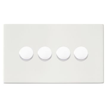 Image of Hamilton Hartland G2 LED Dimmer Switch 4 Gang 100W Matt White