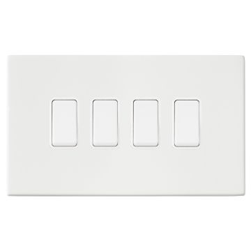 Image of Hamilton Hartland G2 4 Gang Light Switch Matt White
