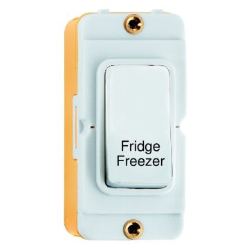 Image of Hamilton Grid Switch 20A DP Engraved Fridge Freezer White