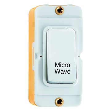 Image of Hamilton Grid Switch 20A DP Engraved Microwave White