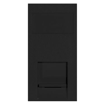 Image of Hamilton Eurofix RJ45 CAT6 Euro Data Socket Single Module Black