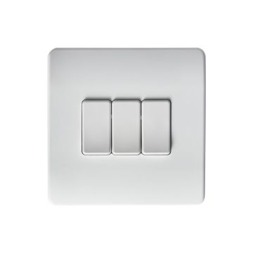Image of Forum Lighting 3 Gang Switch White Dimmable Battery-Powered
