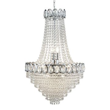 Image of Searchlight Louis Phillipe Pendant Light 11 Lamps Dimmable Chrome