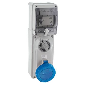 Image of Lewden 16A 3 Pin 240V RCD Socket Blue IP66