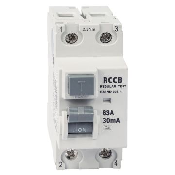 Image of Lewden 63A 30mA 2 Pole 2 RCD Module 6kA