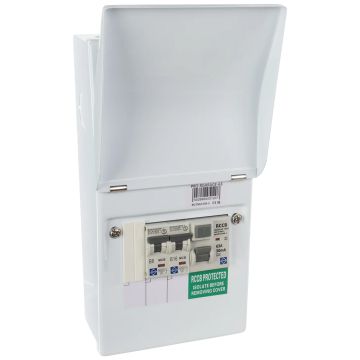 Image of Lewden 2 Way Garage Unit with 63A Main Switch 6A and 16A MCBs