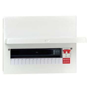Image of Lewden 15 Way Consumer Unit Main Switch Square Knockouts