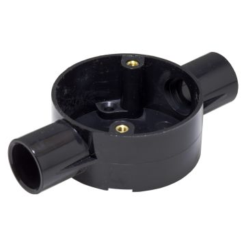 Image of Marshall Tufflex 3MRB3BK 25mm Through Box Black Plastic Conduit PVC