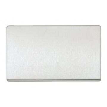 Image of MK Aspect K24329BSS 2 Gang Blank Plate Brushed Stainless Steel